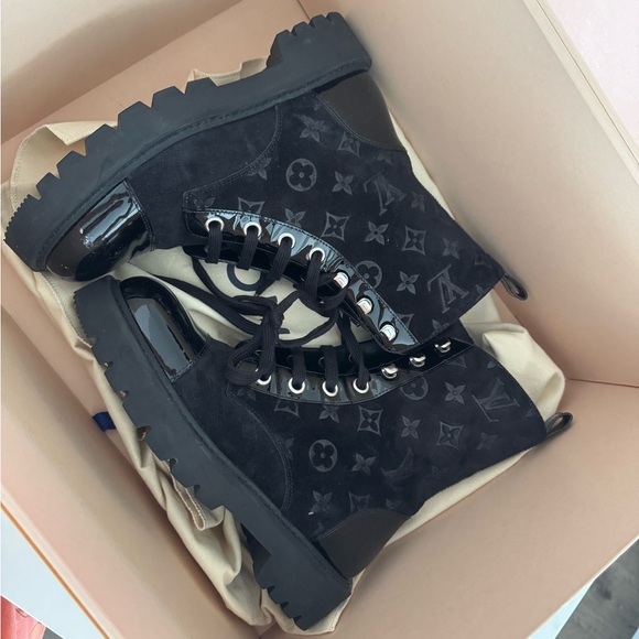Louis Vuitton Black Monogram Combat Boots - Picture 1 of 7